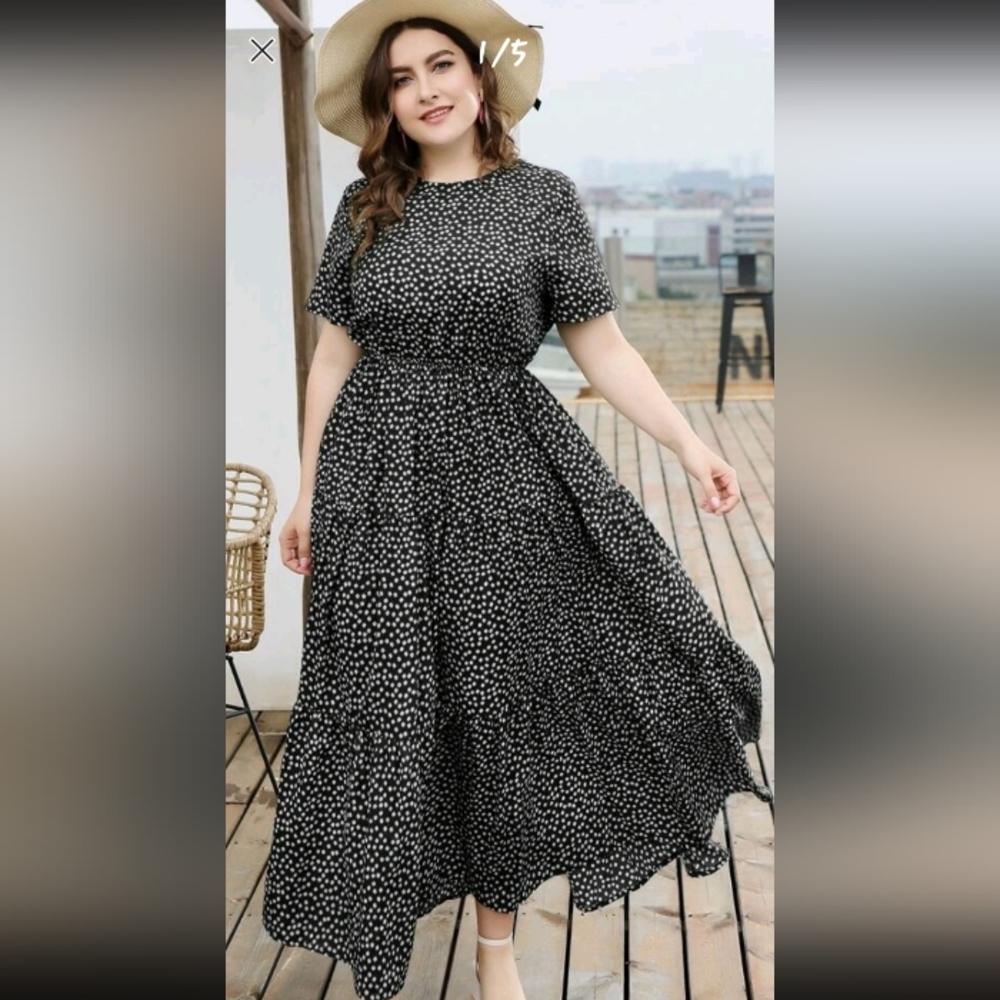 Plus Floral Print Maxi Dress